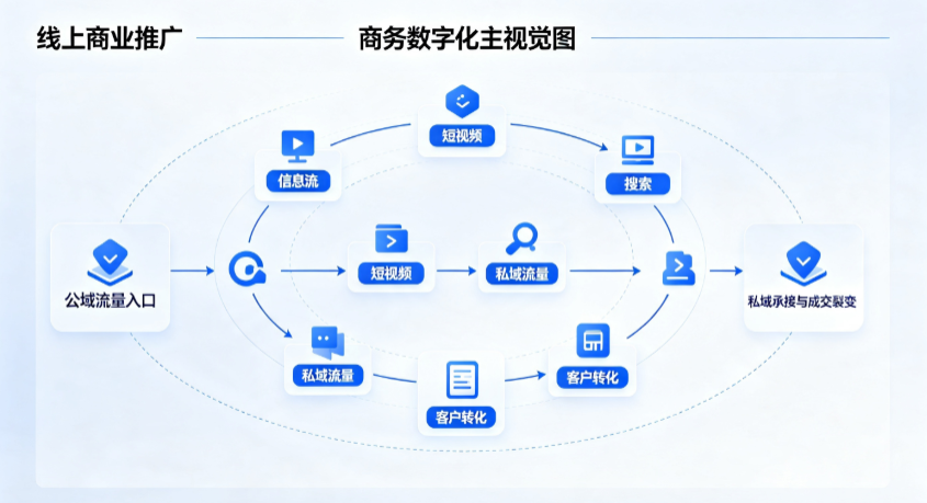山城区线上商业推广怎么做？全域流量闭环搭建与低成本转化实战指南